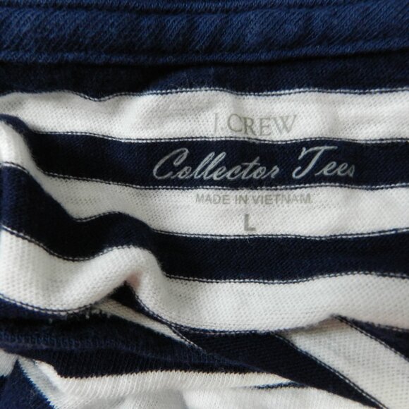 J Crew pink Flamingo sequin knit top blouse striped t-shirt Size Sz Large Lg L - Picture 8 of 8